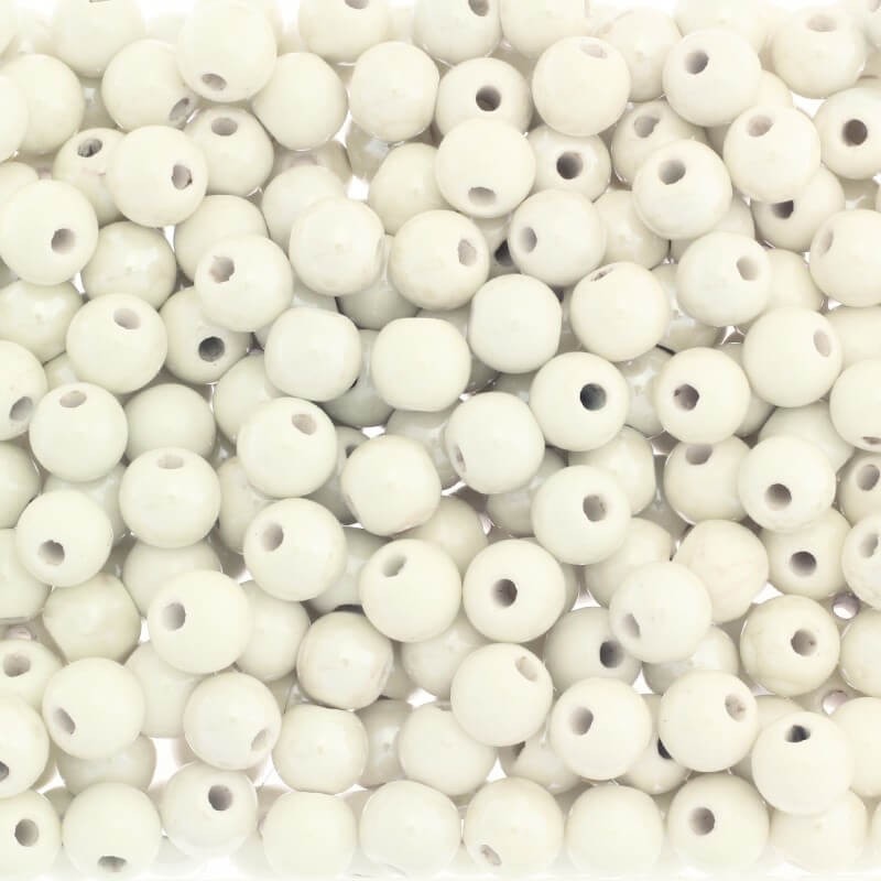 Ceramic beads 12mm light cream beads 1pc CKU12K05L