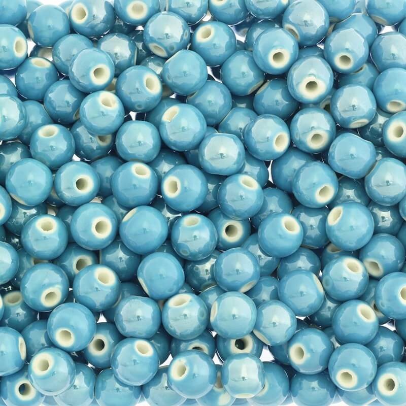 Koraliki ceramiczne kulki 12mm niebieskie 1szt CKU12N15L