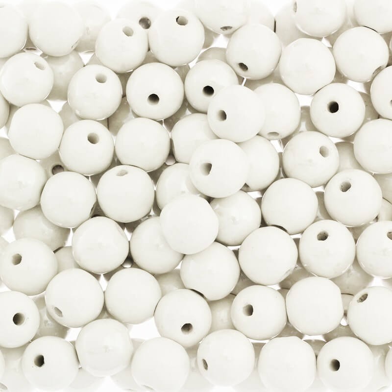 Ceramic beads 16mm white 1pc CKU16K08L