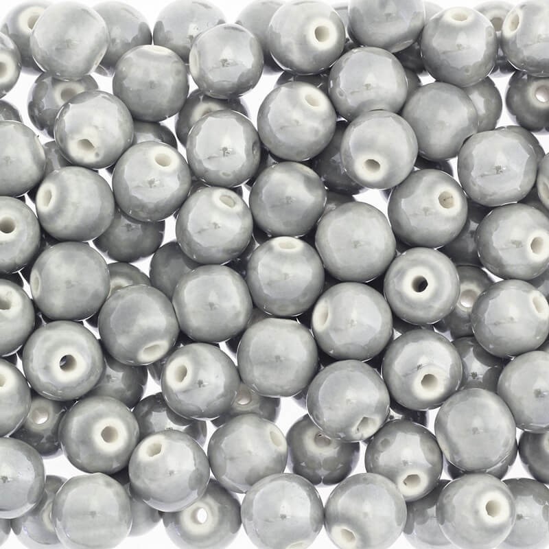 Ceramic beads 16mm medium gray 1pcs. CKU16S01L