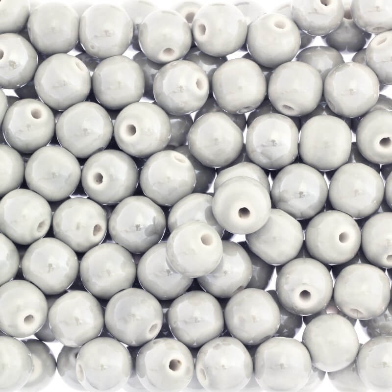 Ceramic beads 16mm light gray 1pcs CKU16S09L