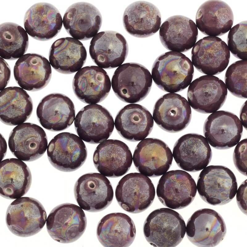 Beads for jewelry ceramic balls 18mm purple 1pc CKU18F15A