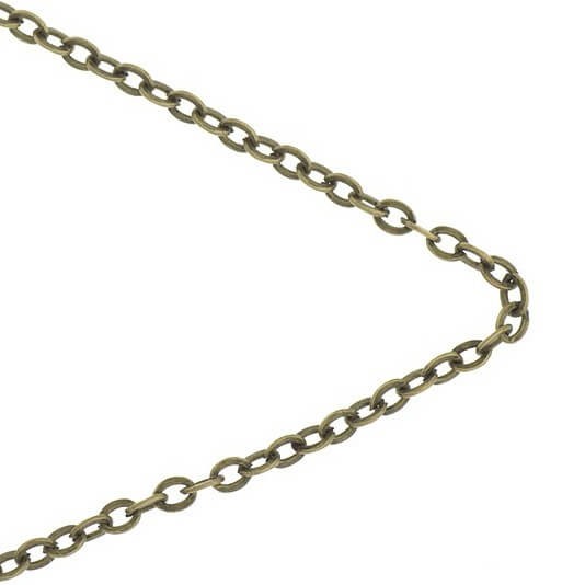 Jewelry chain ankier flat antique bronze 2x3x0.5mm 1m LL086AB