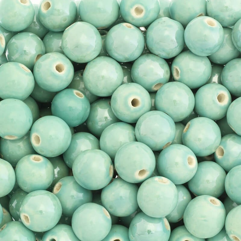 Beads for jewelry ceramic balls 18mm mint 1pc CKU18Z01L
