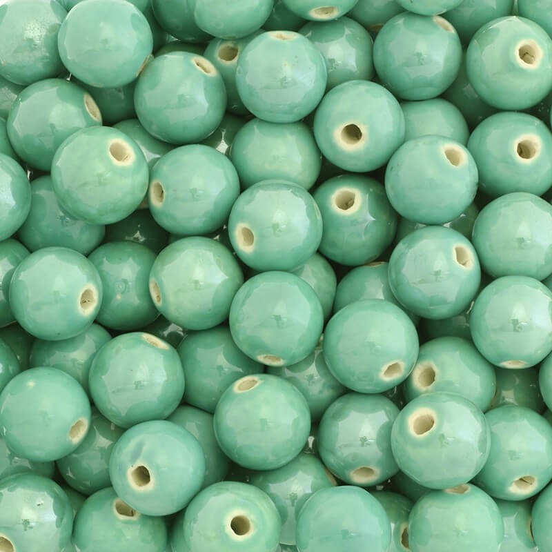Beads for jewelry ceramic balls 18mm turquoise 1pc CKU18Z11L
