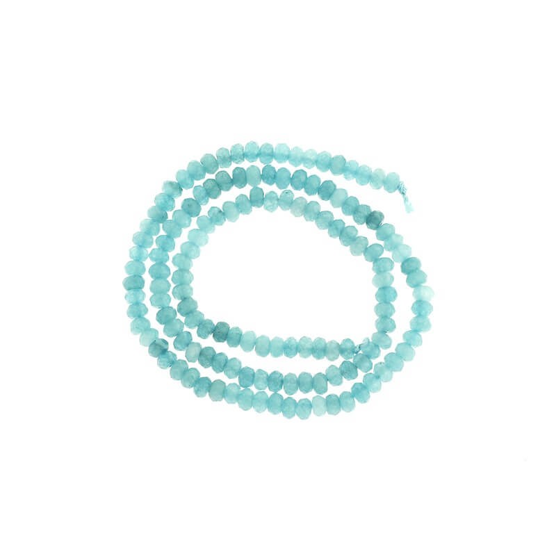 Oponki beads faceted turquoise jade 120pcs (rope) 4x2mm KAOS0425