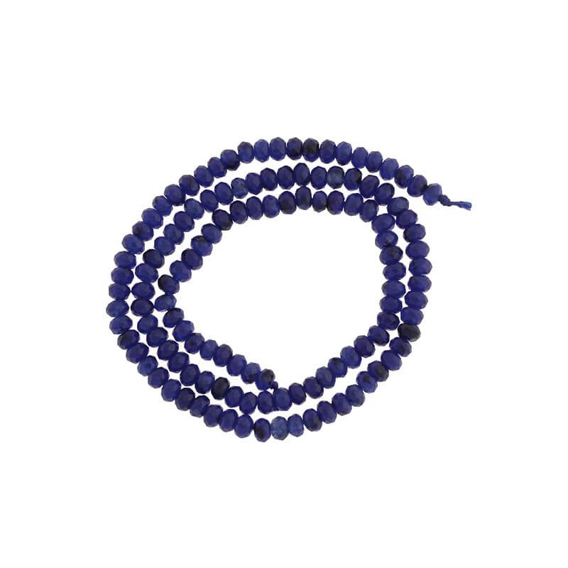 Oponki beads faceted cobalt jade clear 120pcs (rope) 4x2mm KAOS0431