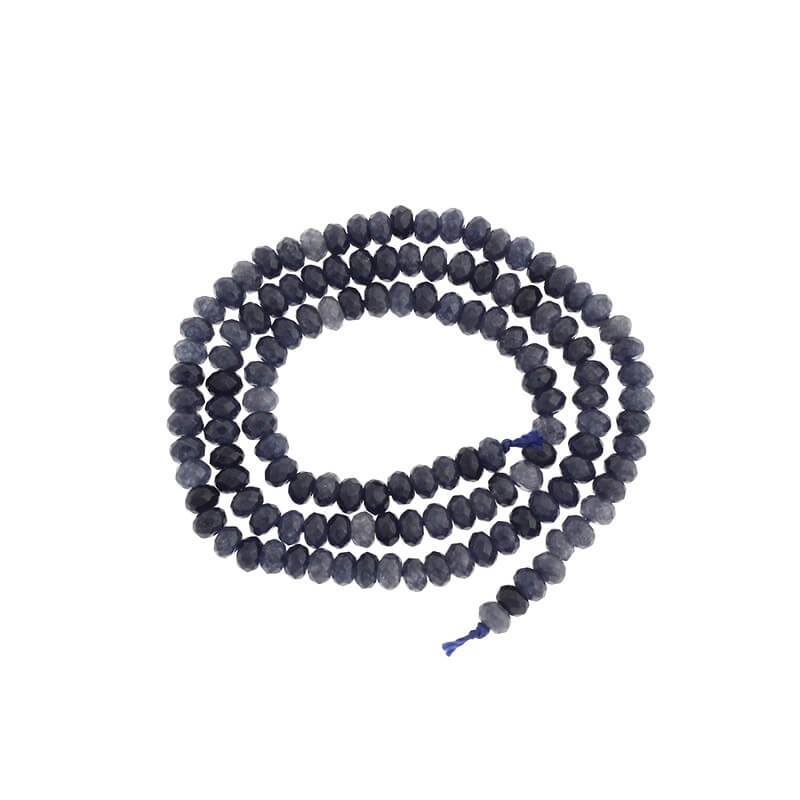 Oponki beads faceted gray jade 120pcs (rope) 4x2mm KAOS0434