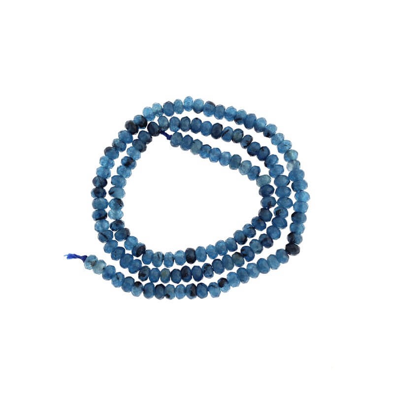 Oponki beads faceted sea navy blue 120pcs (rope) 4x2mm KAOS0436