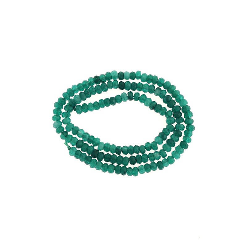 Oponki beads faceted green jade 4 120pcs (cord) 4x2mm KAOS0441