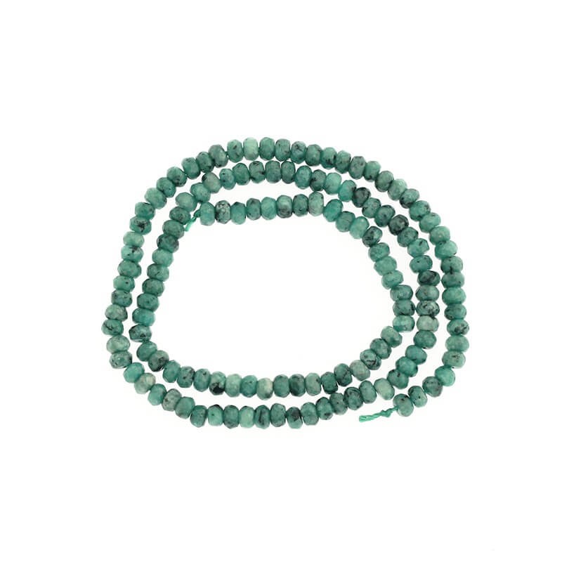 Oponki beads faceted jade rhodonite green 120pcs (rope) 4x2mm KAOS0445