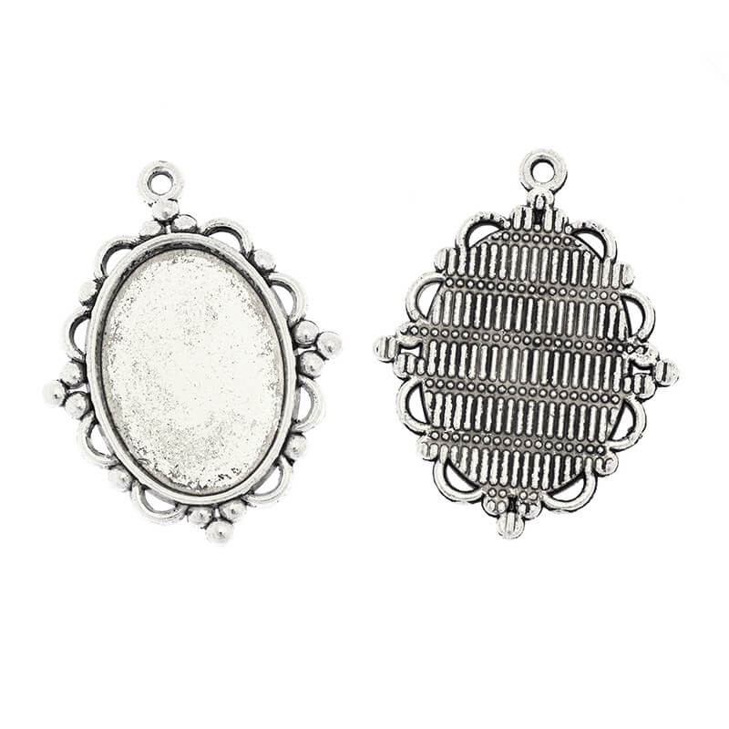 18x25mm cabochon bases for jewelry antique silver 30x39x2mm 1pc OKWI1825AS14