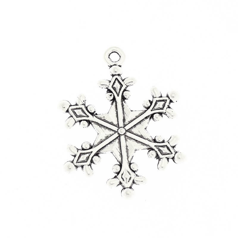 Snowflake bracelets pendants 3 pcs. 28x22mm antique silver AAS836