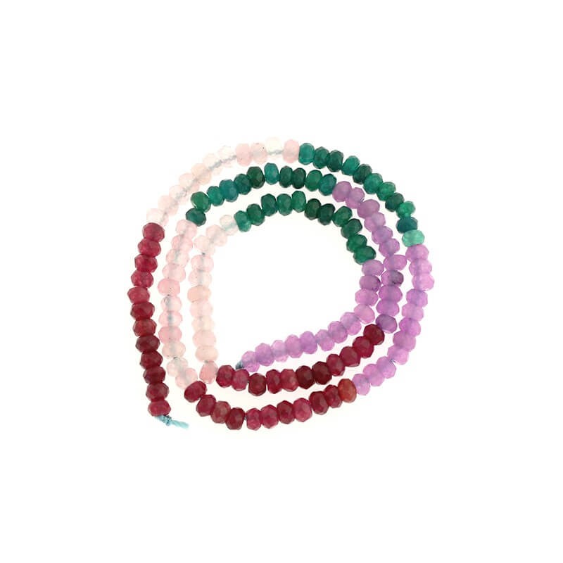 Oponki beads, faceted, jade mix no.1 120pcs (cord) 4x2mm KAOS0452