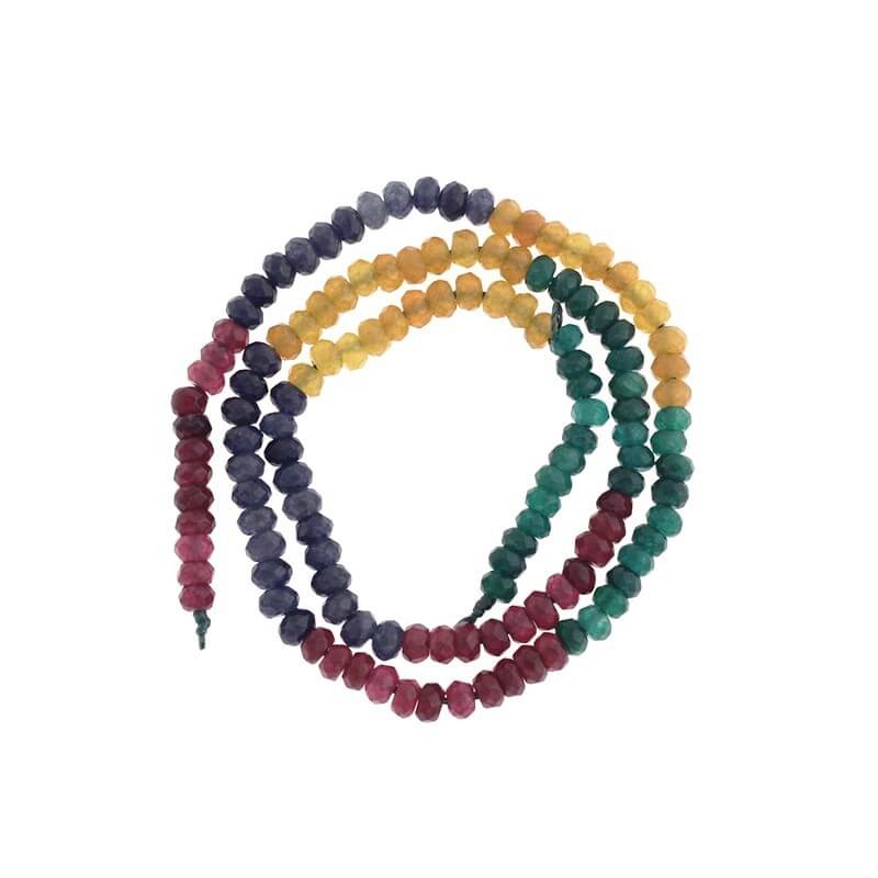 Oponki beads, faceted, jade mix no.3 120pcs (cord) 4x2mm KAOS0454