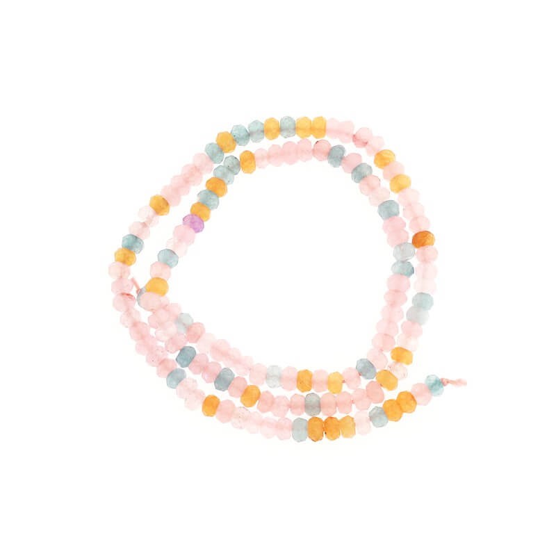 Oponki beads faceted jade mix candy no.6 120pcs (cord) 4x2mm KAOS0457
