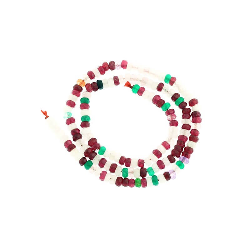 Oponki beads, faceted, jade mix elegant No. 7 120pcs (cord) 4x2mm KAOS0458