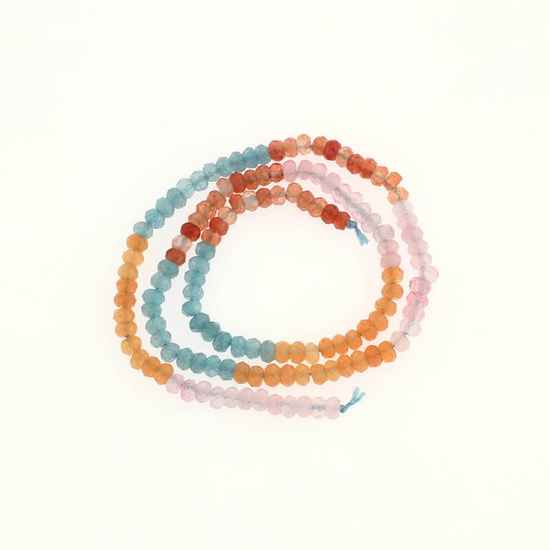 Oponki beads faceted jade mix no.9 Indian summer 120pcs (rope) 4x2mm KAOS0460
