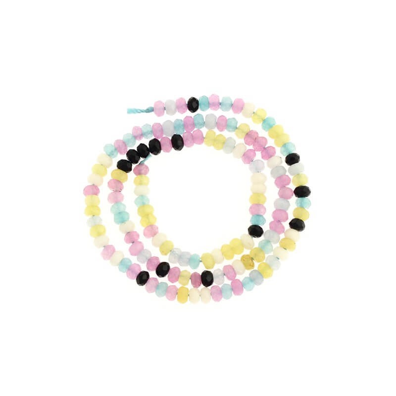 Oponki beads faceted jade mix no.10 pastel 120pcs (rope) 4x2mm KAOS0461