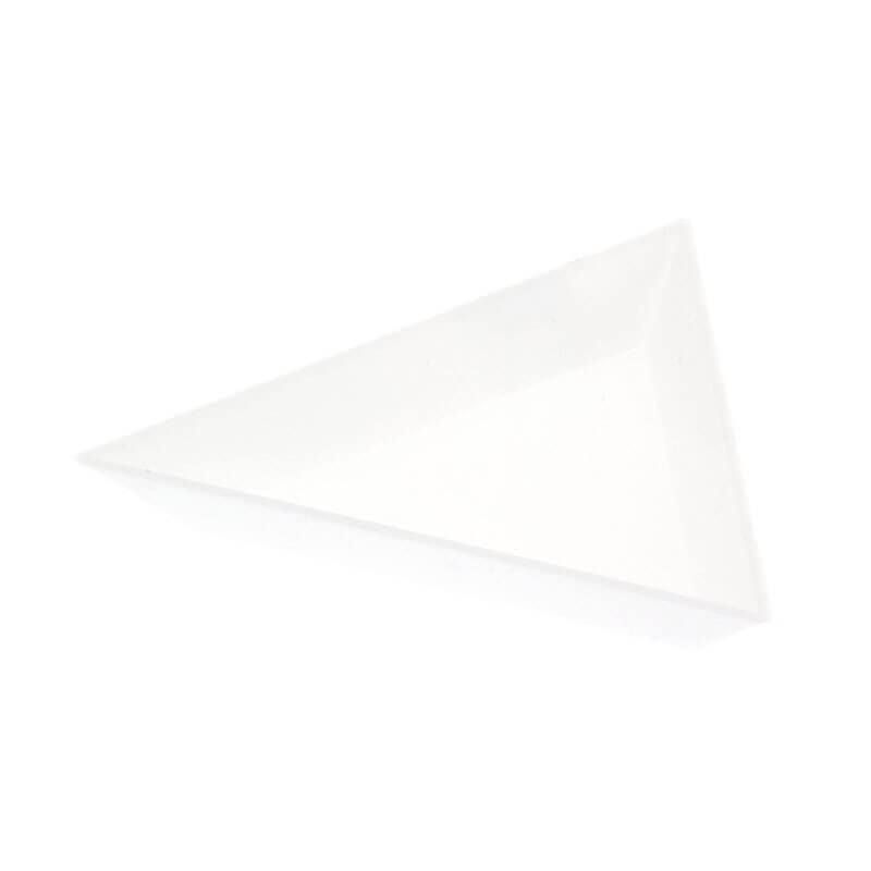 Triangular trays for beads 7.5x6x1cm white 3pcs OPTR