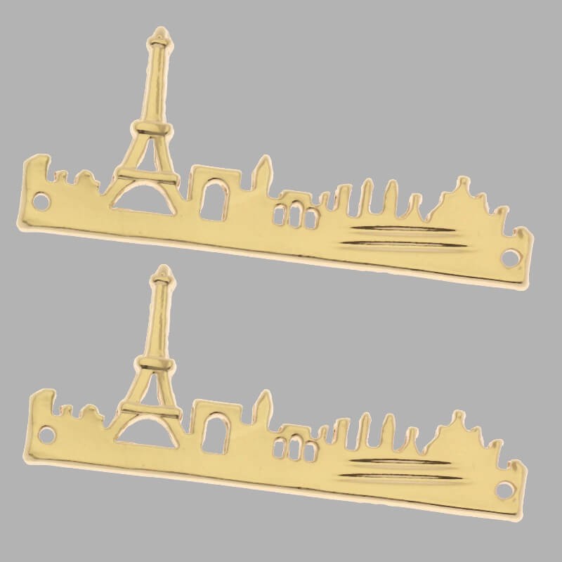 Pendants for necklaces - panorama of the city - Paris gold-plated 48mm 1pc AKG249