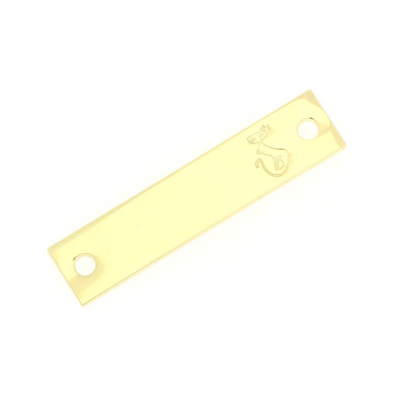 Connectors for necklaces for a plate with a cat gold-plated 44x10x1mm 1pc AKG225a