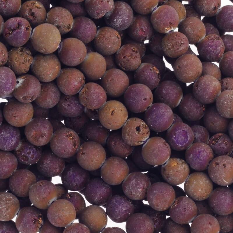 Beads for jewelry agate druzy plater red burgundy ball 8mm rope 47pcs KAAGDR06