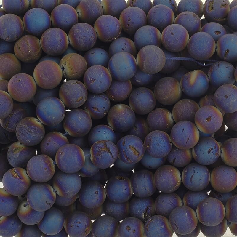 Beads for jewelry agate druzy cobalt-ore ball 12mm rope 32 pcs KAAGDR14
