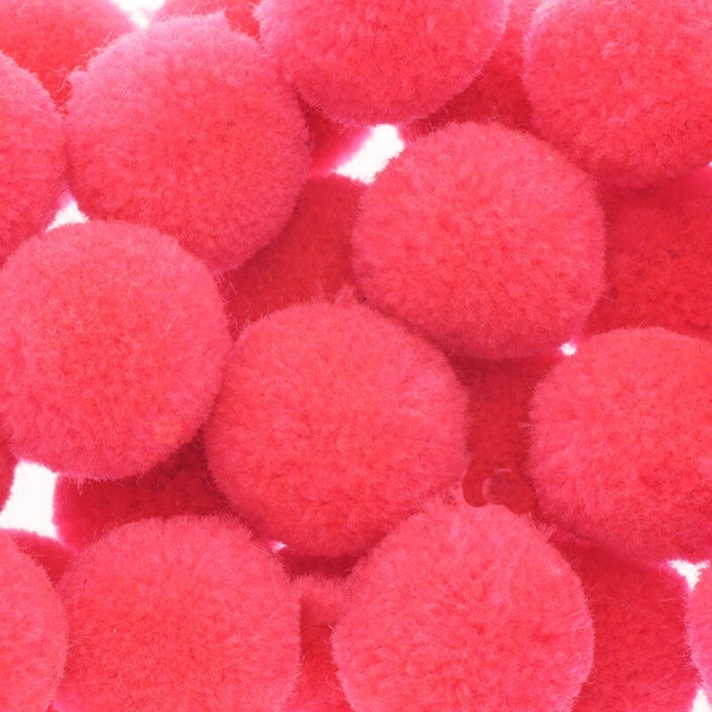 Jewelry accessories pompoms 20mm fluo pink 4pcs FPO2006