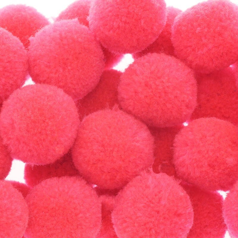 Jewelry accessories pompoms 20mm fluo pink 4pcs FPO2006