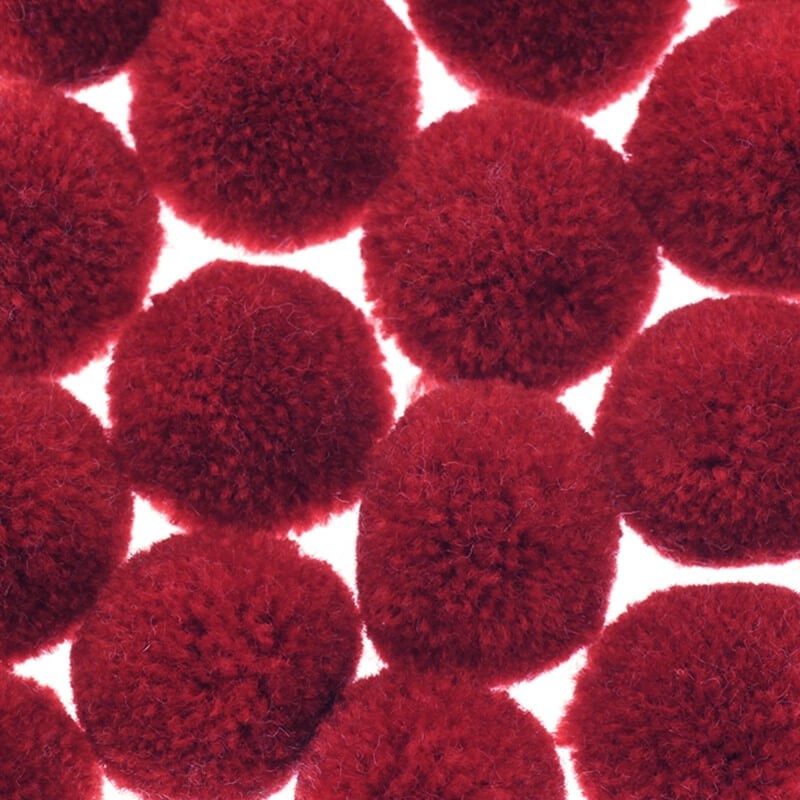Jewelry accessories pompoms 20mm red 4pcs FPO2008