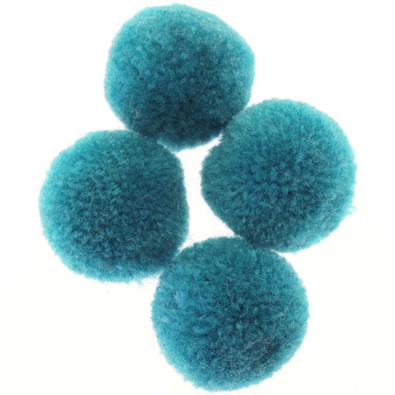 Jewelry accessories pompoms for bracelets 20mm turquoise 4pcs FPO2018