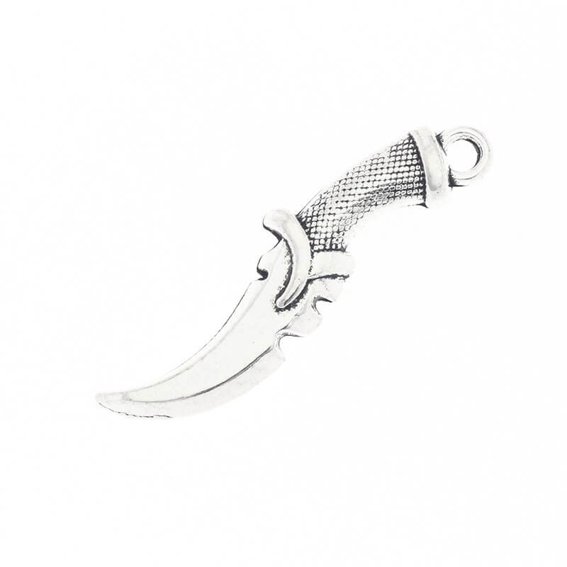Zawieszki do biżuterii nóż kukri 2szt antyczne srebro 31x8mm  AAS865