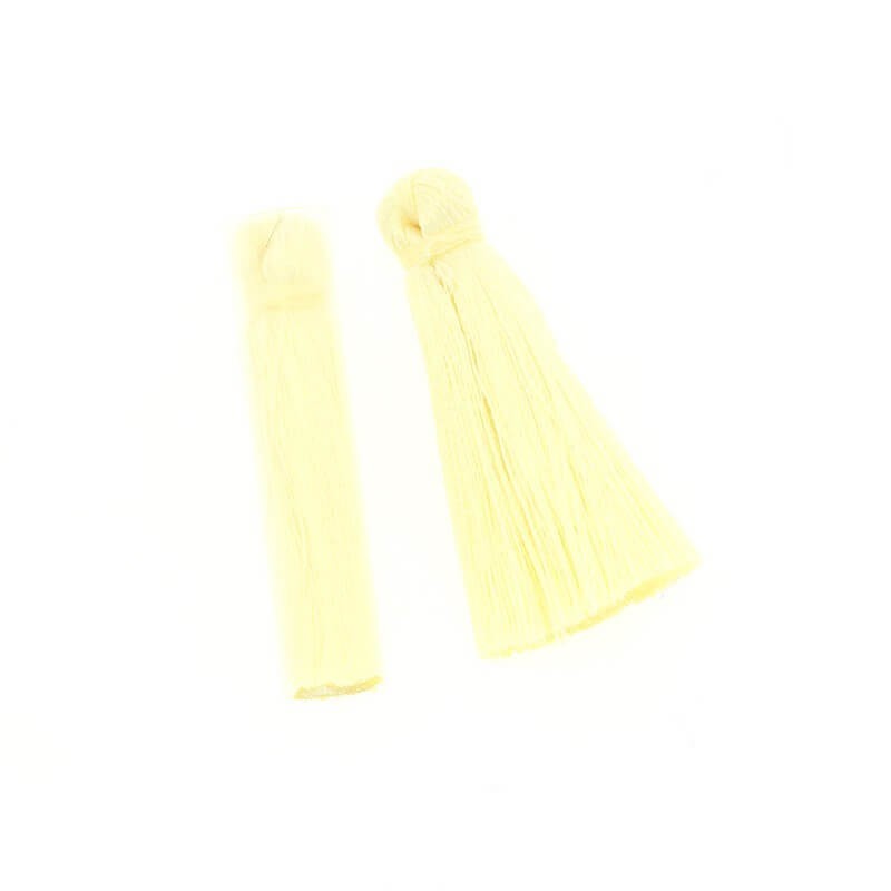 Short full tassels for bracelets viscose with a gloss LUX cream 35x6mm 1pc TANP02
