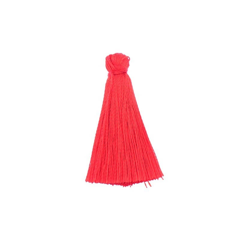 Short full tassels for bracelets viscose with a gloss LUX red 35x6mm 1pc TANP05