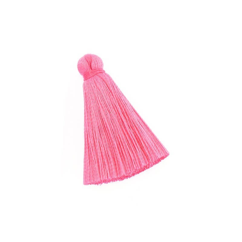Short full tassels for bracelets viscose with gloss LUX beautiful pink 35x6mm 1pc TANP07