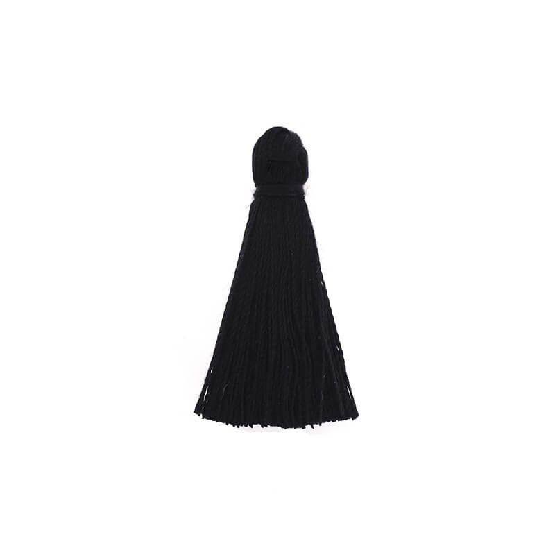 Short full tassels for bracelets viscose with a gloss LUX black 35x6mm 1pc TANP18