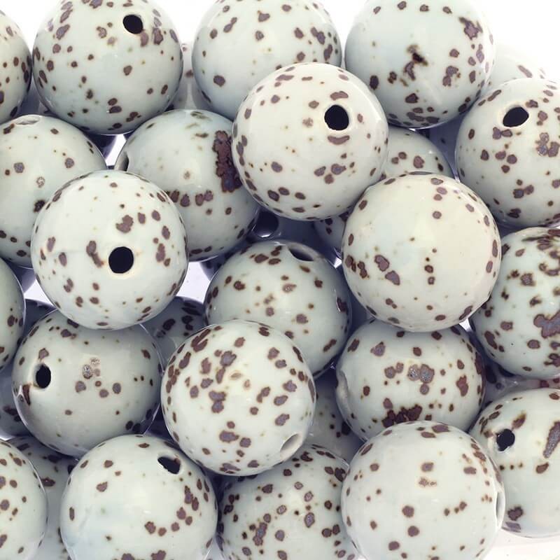 Gray ceramic beads with metallic dots 28mm blank CKU28NM