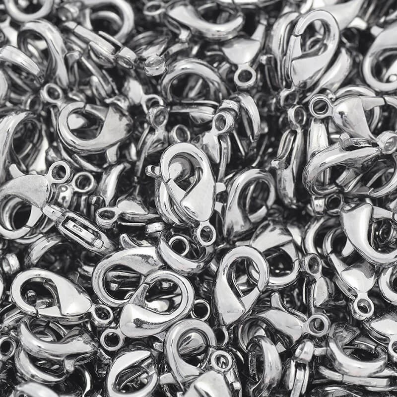 Elements for jewelry clasps carabiners 12mm anthracite 10pcs ZAN12L