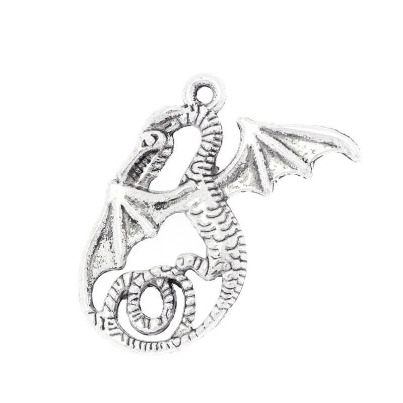 Elements for jewelry pendants dragons antique silver 37x31x2mm 1pc AAS921