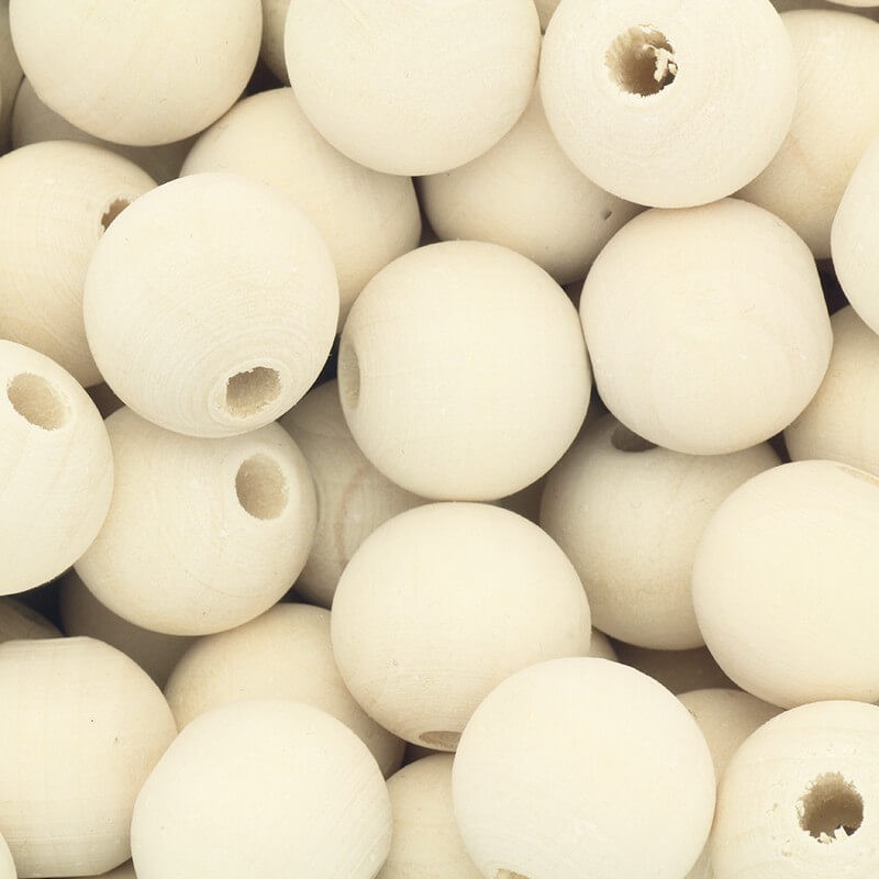 Wooden beads for jewelry beads 16mm raw wood 10pcs DRKU16