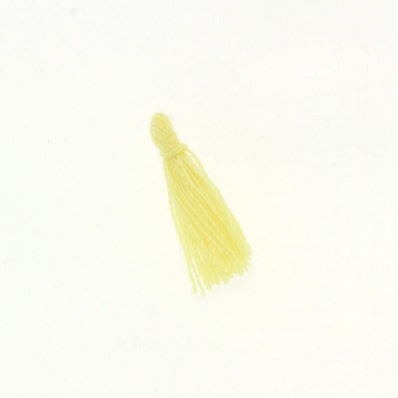 Mikro chwosty do bransoletek bawełniane żółte 16x2mm 5szt TAMN03