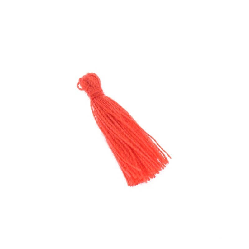 Mikro chwosty do bransoletek bawełniane jasno czerwone 16x2mm 5szt TAMN05
