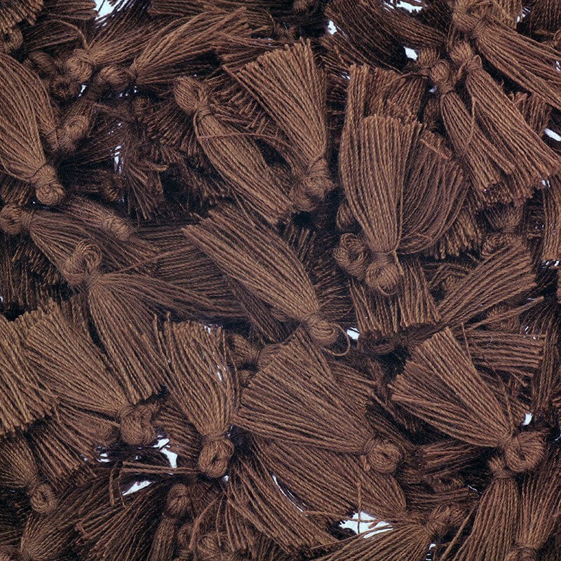 Mikro chwosty do bransoletek bawełniane mleczna czekolada 16x2mm 5szt TAMN31