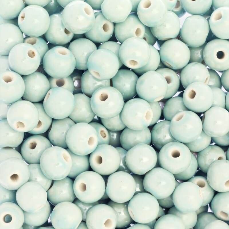 Beads for jewelry ceramic balls 12mm azure fog 1pc CKU12N18M