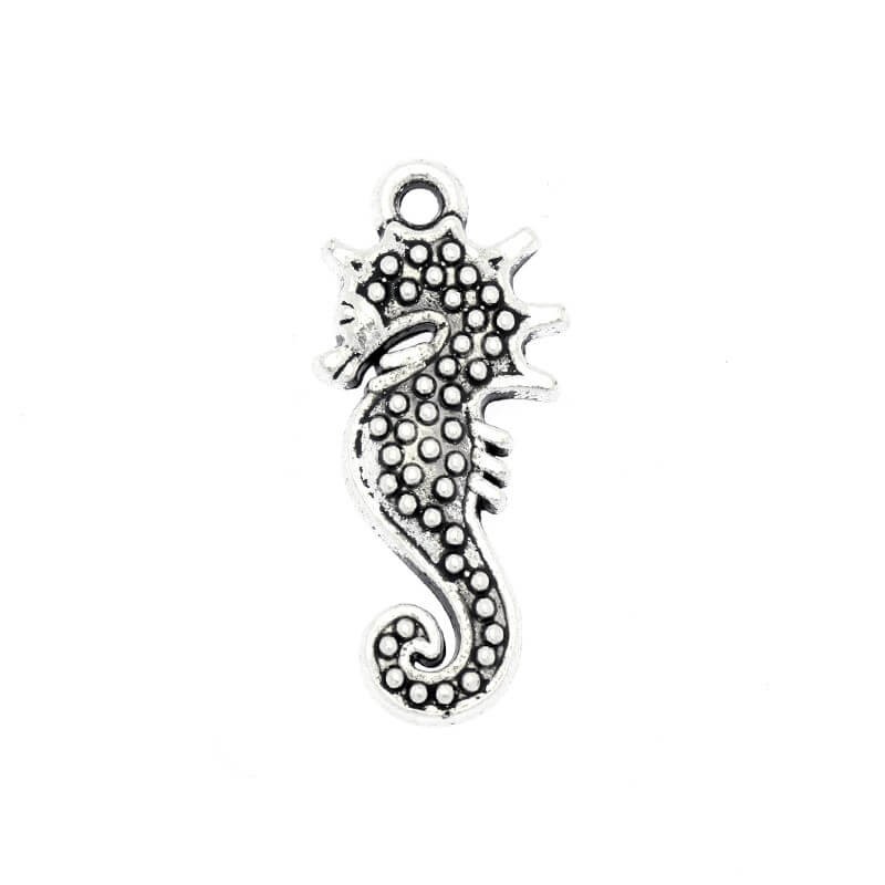 Elements for jewelry pendants sea horses silver 27x13x4mm 2pcs AAS914