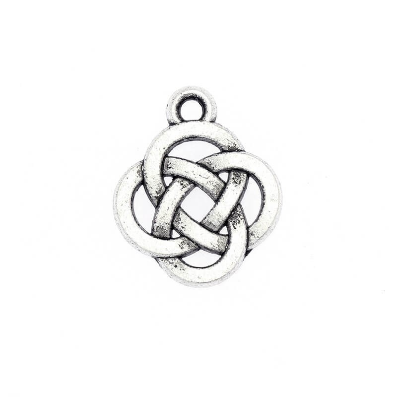 Jewelry Items Pendants Chinese Knot Antique Silver 16x18mm 4pcs AAS911
