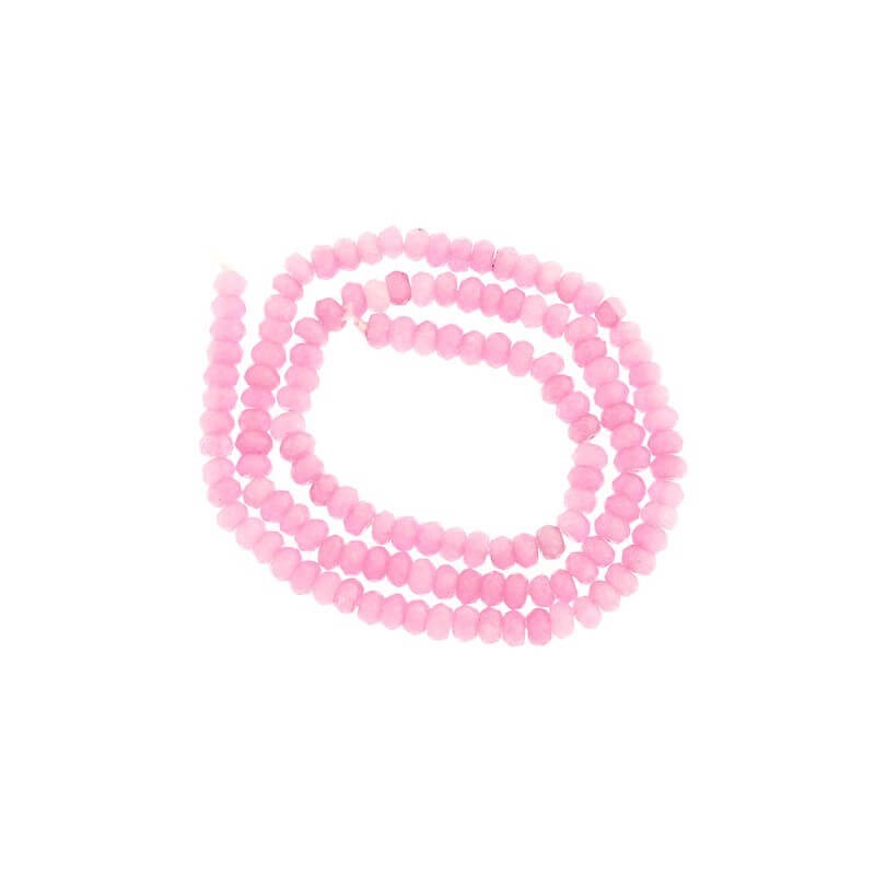 Jadeit oponki fasetowane różowy chłodny 120szt (sznur) 4x2mm KAOS0418