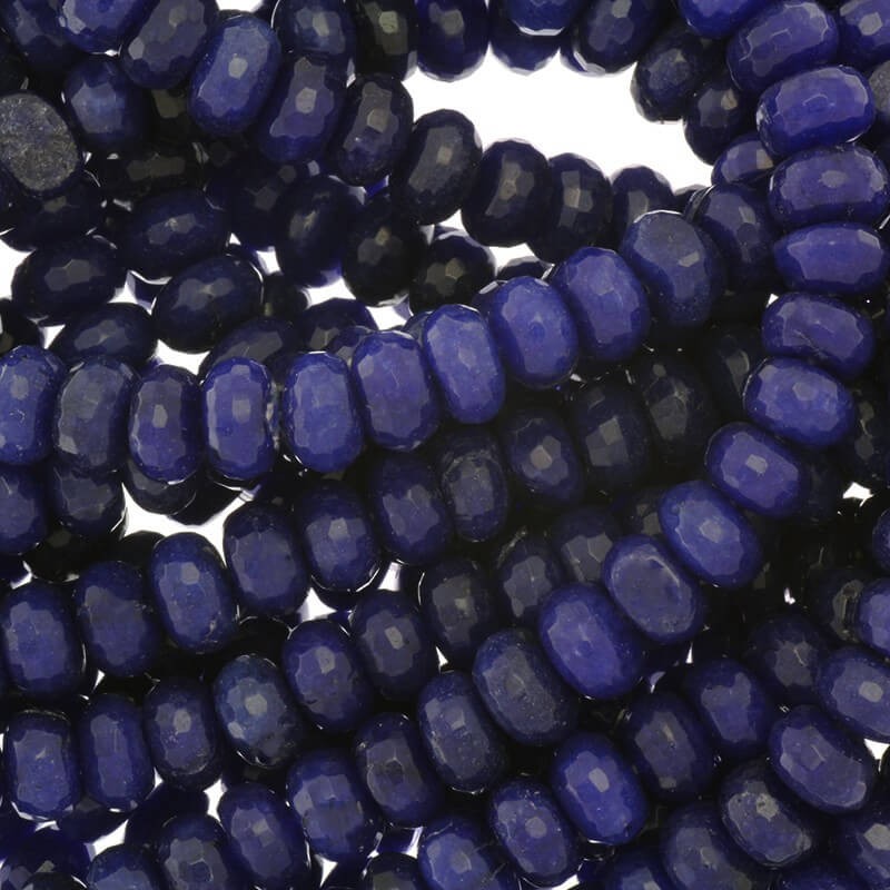Jadeit oponki fasetowane do biżuterii kobaltowe 10szt 8x5mm KAOS0834