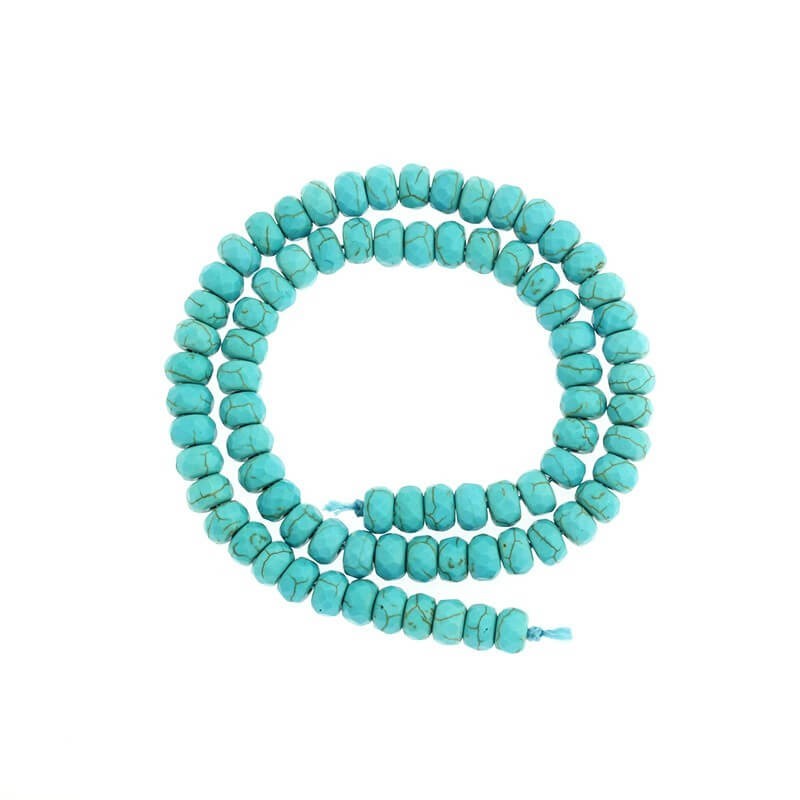 Howlite turquoise faceted 6x4mm 15pcs KAOS0820